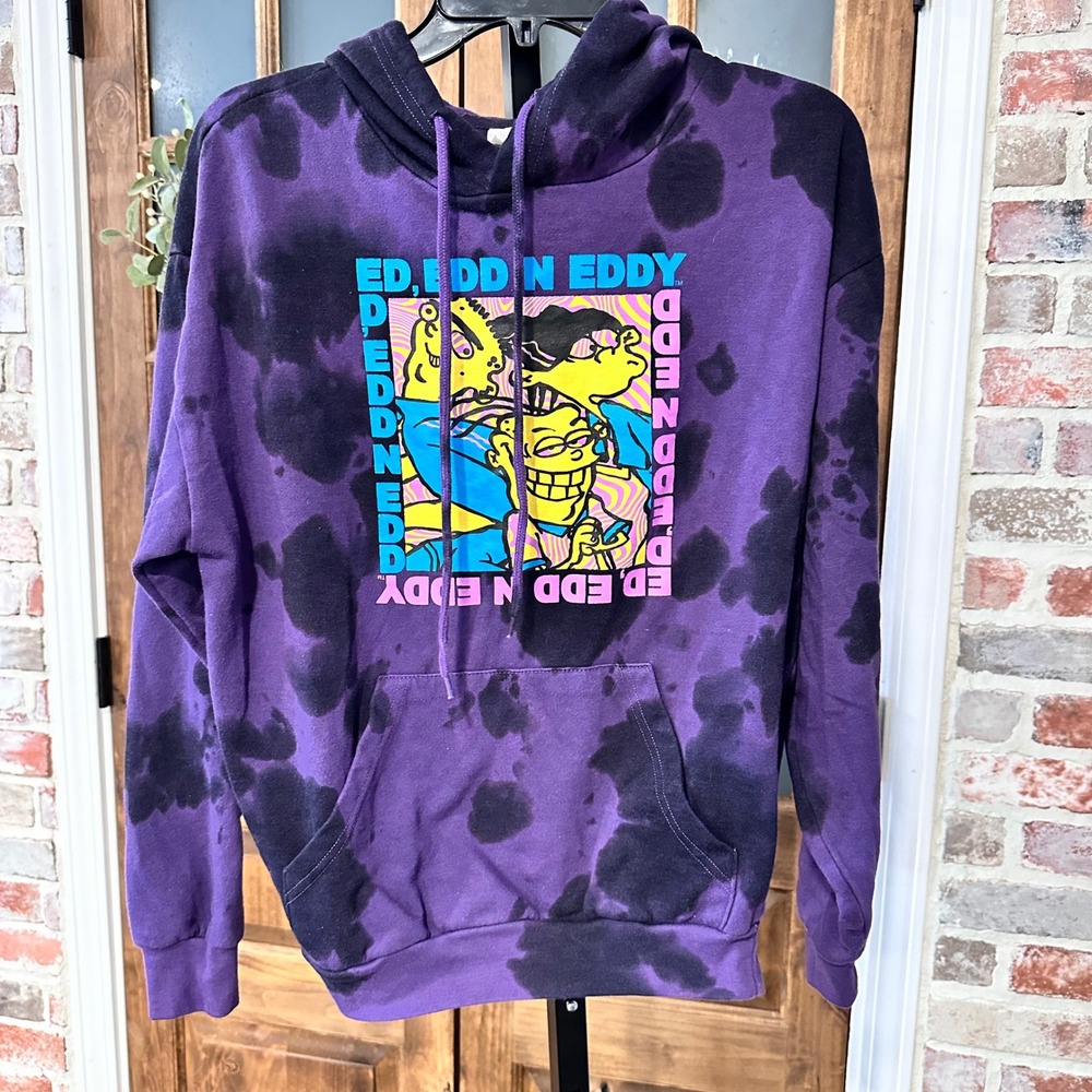 Cartoon Network Hoodie Women S Purple‎ Ed Edd n Eddy Tie Dye Graphic Pullover